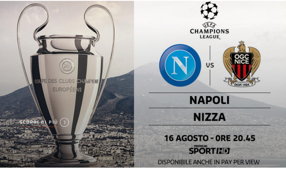 Napoli-Nizza streaming e diretta TV