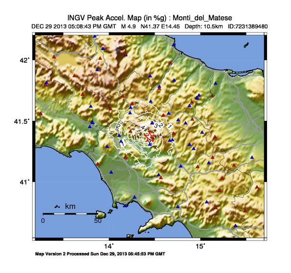 Terremoto a Napoli 29 dicembre 2013