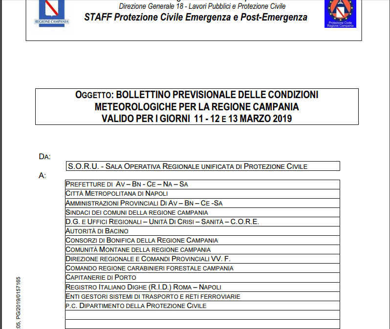 Comune di Marano allerta meteo