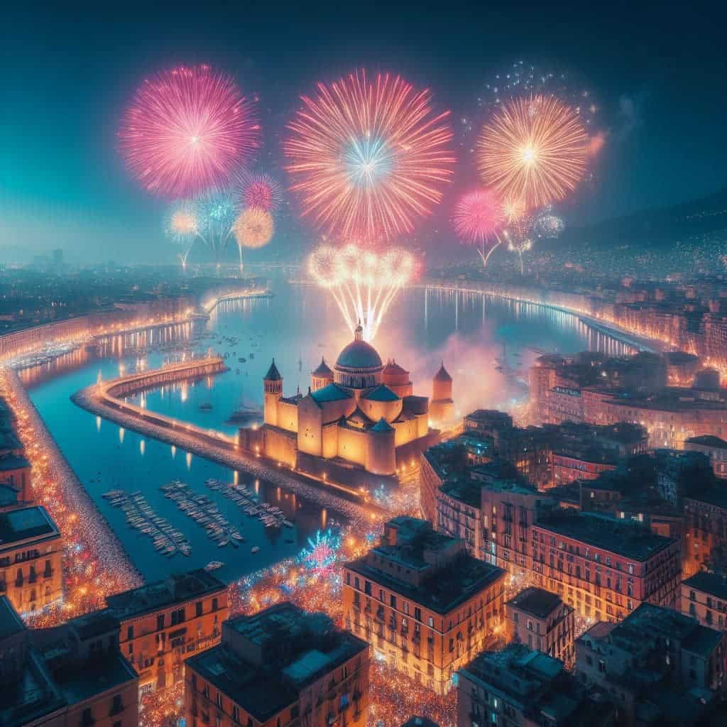 Fuochi artificio a Napoli